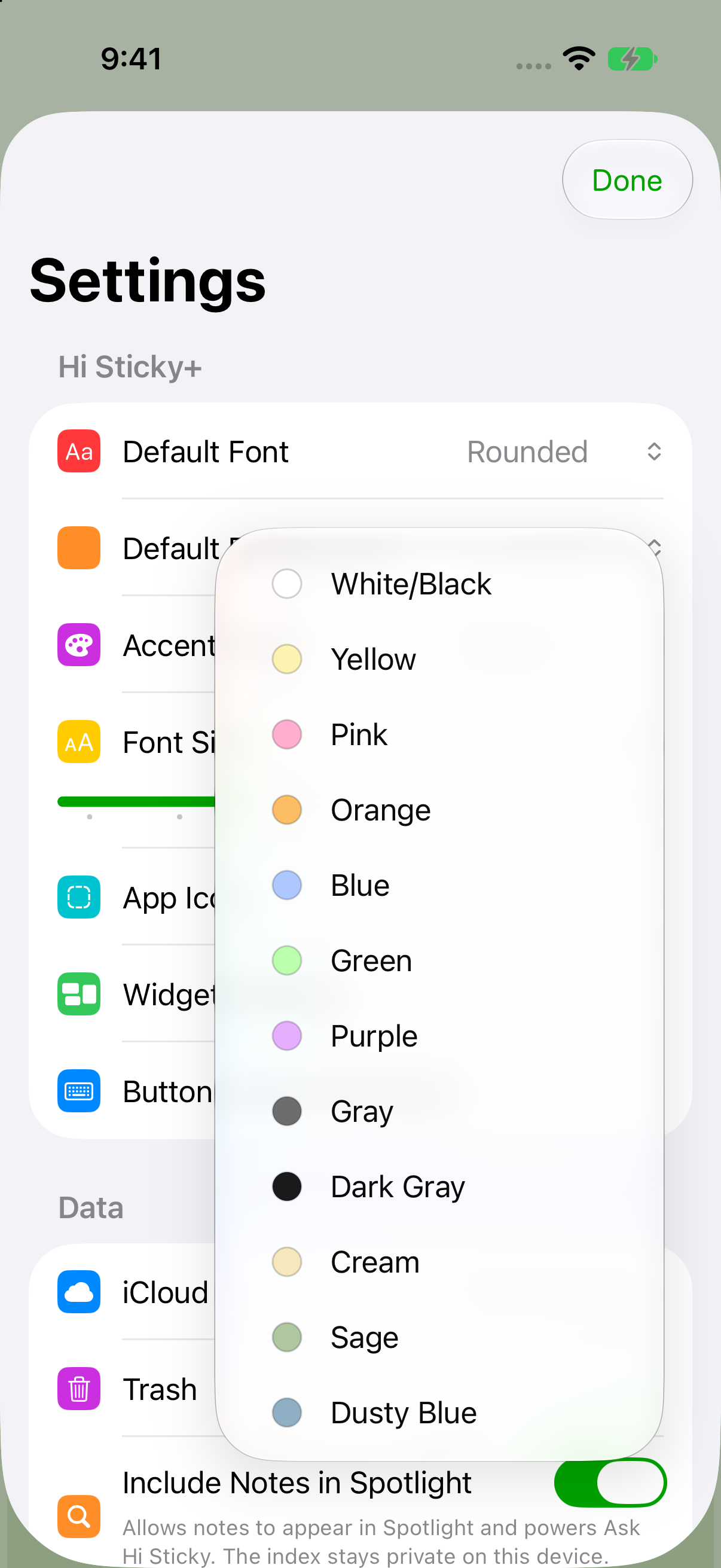 Additional background colors in Hi Sticky+