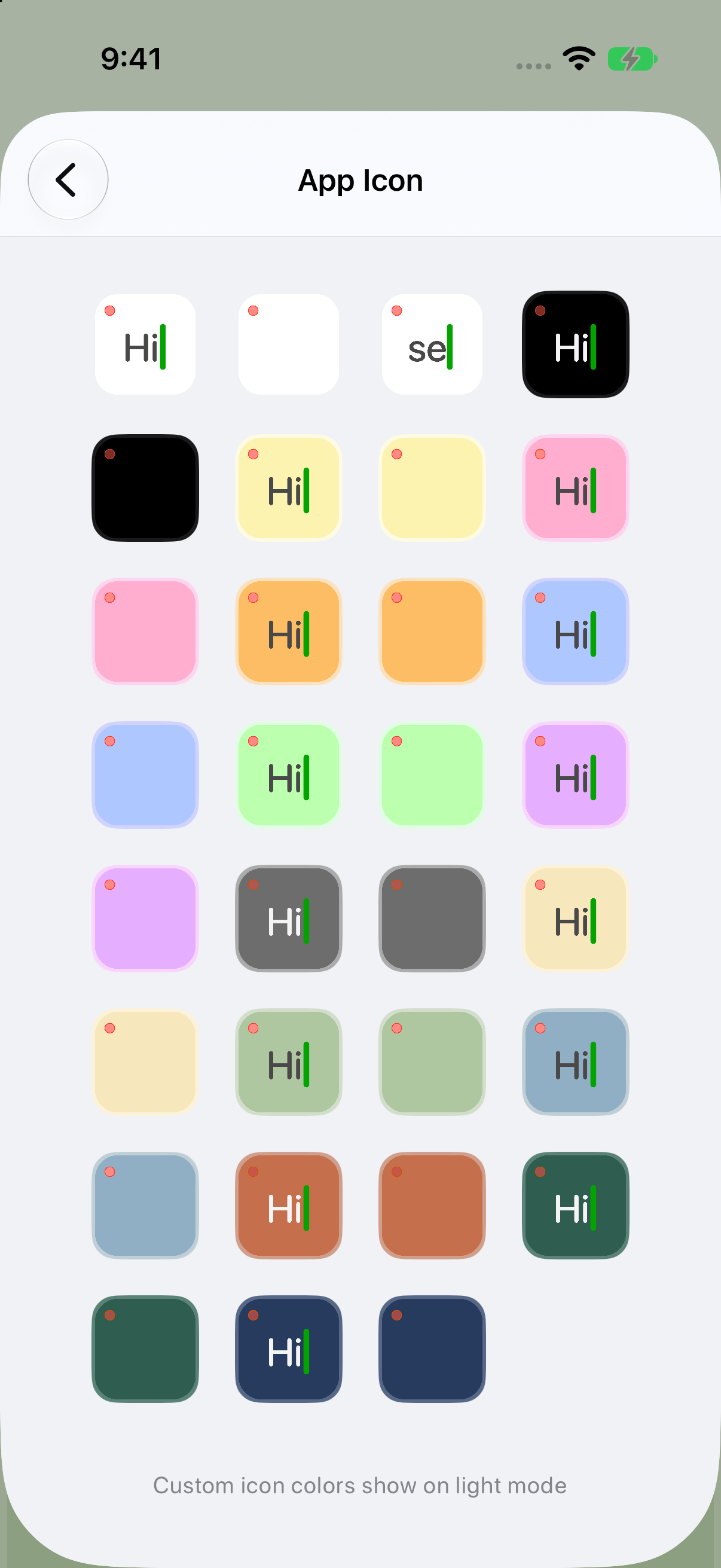 Additional app icons in Hi Sticky+