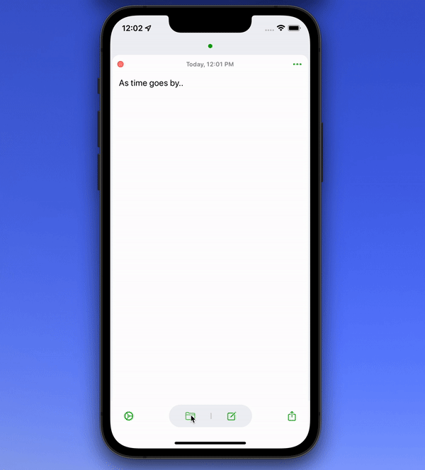 Opening, navigating, and closing notes on iOS