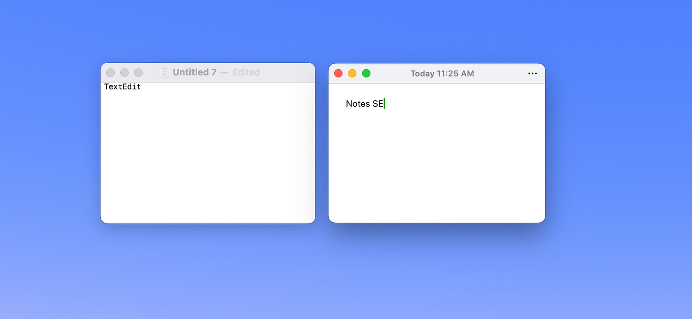 TextEdit and Hi Sticky on Mac